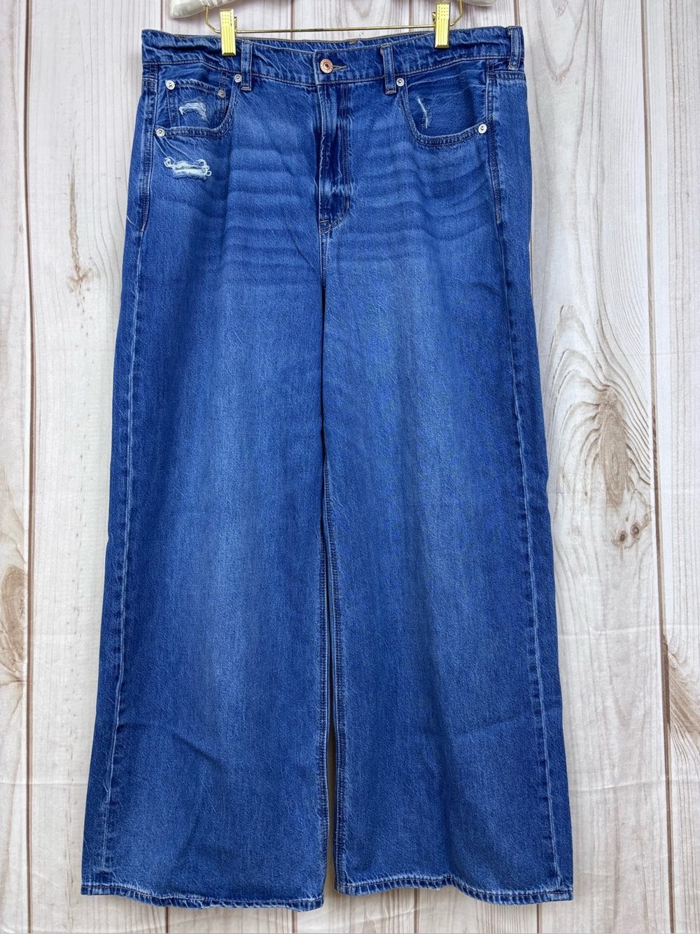 American Eagle AE Skater Jeans High-Rise Wide Legged Cropped Relaxed Fit Sz 16S